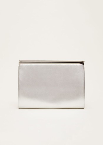 Phase Eight Leather Slim Bags Silver USA | 1209574-NY